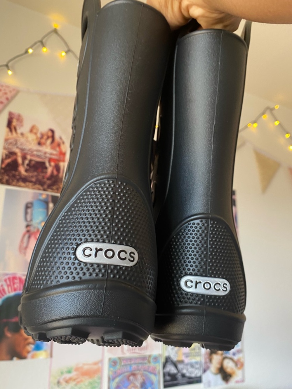Crocs Rain Boots Black Waterproof NWT Women’s - Picture 2 of 4